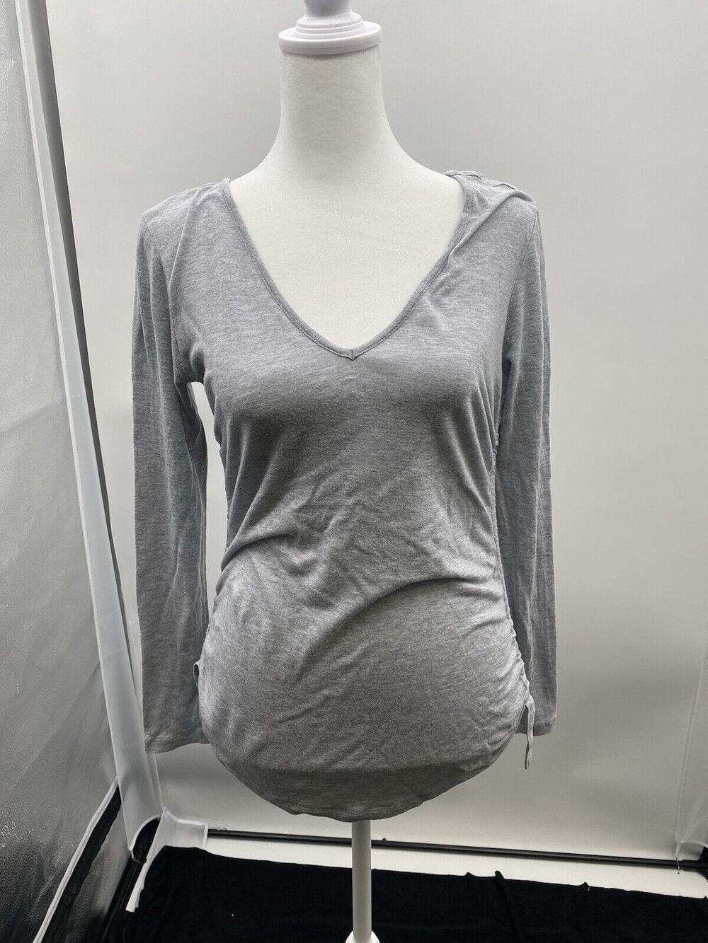 1 STATE Gray Small Long sleeve V Neck Top